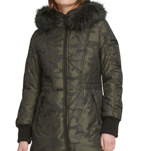 dkny camo coat